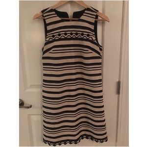 J Crew- Dark Blue & Cream Striped Dress size 4